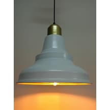 Retro Metal Sarkıt Avize Rustik Tekli Sarkıt Beyaz Gold Duylu Caf (536636593)