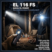 Exen El 116 Fs - 3.7v 2ah 1.200 Lümen Şarjlı Slim Tip El Feneri