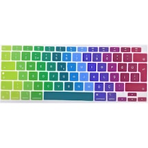 Apple Uyumlu MacBook Air 13' 2020 A2337 (M1) Türkçe Renkli Silikon Klavye Koruyucu