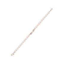 6,5 Mm Zirkon Taşlı Doğal İnci Bileklik 18 Cm / Rose Rose Pembe Altın