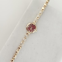 Aviles Gold Saat Bordo Çok Renkli