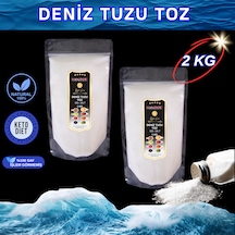 Hanzade Bitkisel Saf Deniz Tuzu Toz Öğütülmüş İyot İlavesiz 2 x 1 KG
