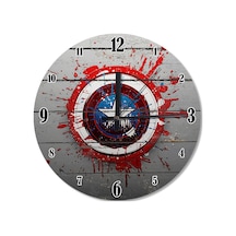 Kaptan America Baskılı Duvar Saati (407626814) Ahşap
