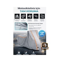 Sym Xpro 125 Gri-turuncu Dikişli Kilitli Motor Brandası