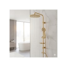 Elmas Duş Gold Oval Tall Sistem Duş Seti Altın