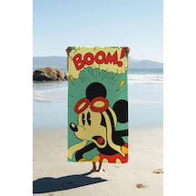 Dijital Baskı Plaj Deniz Havlusu Retro Mickey Desenli Peştamal Hvl0144 Renkli