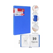 Sunum Dosyası 10 Lu 1 Paket Poşet Dosyalı Katalog Dosyası 10 Poşetli Kendinden Dosya Plastik Kapaklı Mavi