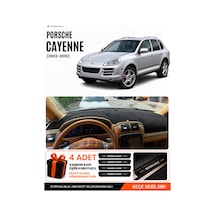 Porsche Cayenne 2002-2010 Uyumlu Torpido Örtüsü, Torpido Kılıfı - Siyah-bej - Po001