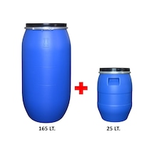 Plastik Varil Seti - 1 Adet 165 Lt. + 1 Adet 25 Lt. Bidon