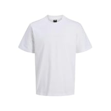 Jack & Jones Jack Jones Jcorecharge Mold Tee Ss Crew Neck Ln Erkek T-shırt-12273070 Bright White /smu