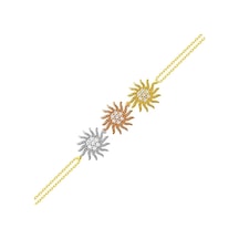 Güneş Altın Zincir Bileklik 14K Gold Tricolor 17 Cm Sarı Altın