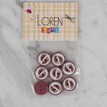Loren Crafts Vişne Çürüğü 8 Li Ayak İzi Düğme - 43