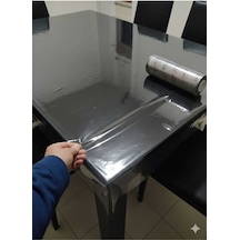 Şeffaf Pvc Masa Örtüsü Kaymaz Su Geçirmez Masa Koruyucu 1.4 Milim Beyaz
