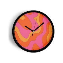 Modern Tasarım Duvar Saati - 30cm - Önü Camlı Siyah Kasa - Sessiz Mekanizma-jh0358 Siyah