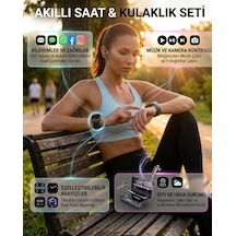 Bluetooth Kulaklıklı Akıllı Saat Seti Yüksek Ses Kalitesi Ve 3d Ekran