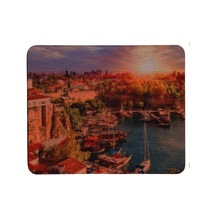 Baskılı Şehir Manzaraları Desenli Renkli Tip Kaymaz Taban Optik Bilgisayar Notebook Mouse Pad Maus Pad Antalya Yat Limanı