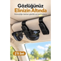 Araç Güneşlik Gözlük Tutucu Mandal Klips 2'li Set