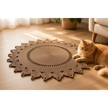 Nakkaş Home Su Damlası Modeli 120x120 Jüt Yuvarlak Kilim