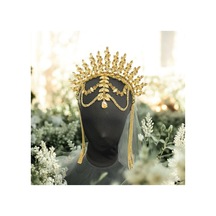 Alınlıklı Taç Büyük Gelin,kına,nişan,söz,after,bride,party Taç Sarı - 694987365 Sarı