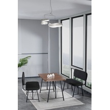 Hayat 70x110 Atlantik Mutfak Masası, Mutfak Masası Takımı, Yemek Masası, 2 Benchli - Siyah Siyah