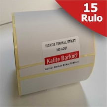 100X135 Termal Etiket 15 Rulo Barkod Etiketi Kalite Barkod
