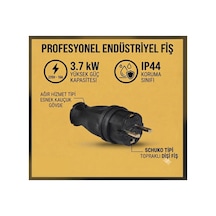 Kauçuk Monofaze Erkek Fiş İp44 Dış Etkenlere Korumalı 16a-220volt-3.7kw - 921857878