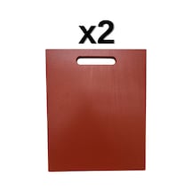 2'li Türkay 32.5x26.5x2 Cm Saplı Polietilen Kesme Tahtası Kesim Levhası Kırmızı 1145