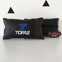 Red Black Garage Tofaş Uyumlu Lüx Deri Oto Koltuk Boyun Yastığı
