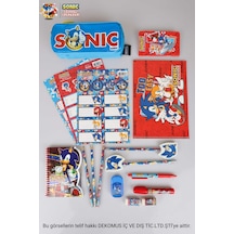 X Dekomus Lisanslı Sonic 19 Parça Premium Kırtasiye Seti Kalem Çantası,bloknot,uçlu Kalem Diğer