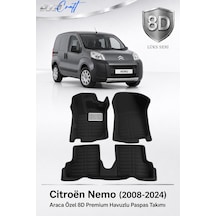 Otocraft Citroën Nemo 2008-2024 Araca Özel 8d Havuzlu Oto Paspas Takımı Siyah Tam Set 3 Parça