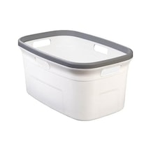 Motek 4 Taraflı Tutulabilen Çamaşır Sepeti Selesi Beyaz Gri Diğer