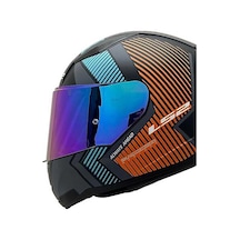 Ls2 Rapid 2 Extra Full Face Motosiklet Kaskı Şeffaf + Gökkuşağı Vizörlü Mat Gri - Neon Turuncu