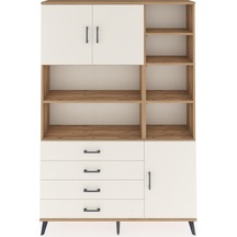 Arges Dolap 9 Raflı 4 Çekmeceli 3 Kapaklı 132x30x195 Çam-ayta... Çam
