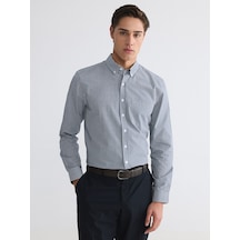 Lcwaıkıkı Classic İndigo Regular Fit Ekose Erkek Gömlek