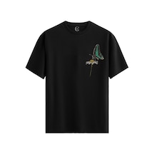 Ink Butterfly %100 Pamuklu Kadın Siyah Tişört - Premium Quality Beyaz