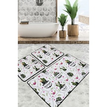 Glauce Banyo Halısı Djt 3 Lü Set Çok Renkli