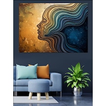 Ahşap Tablo Modern Sanat Profil Kadın Silüeti