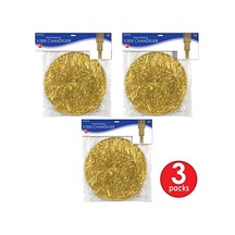 3 Parça Üç Katlı Metalik Altın Plastik Parıltılı Asma Avizeler Yılbaşı Partisi Dekorasyonları Veya 20'lerin Temalı Dekoru, 4'