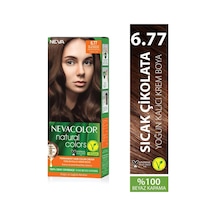 Nevacolor Natural Colors 6.77 Sıcak Çikolata - Kalıcı Krem Saç Boyası Seti