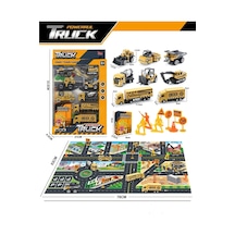 1:64 Dieacast Inşaat Seti Metal Ve Oyun Halısı Beton Mikseri Fork