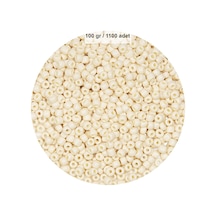 Beyaz Renk 4 Mm Yaklaşık 1100 Adet / 100 Gram Cam Boncuk Oya Yazma Bileklik Ve Kolye