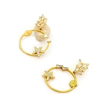 Deniz Yıldızı Figürlü Gümüş Altın Kaplama Trend Küpe