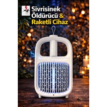 Şarj Edilebilir Uv Işıklı Elektrikli Sivrisinek Öldürücü Raket Masaüstü Sinek Tuzağı