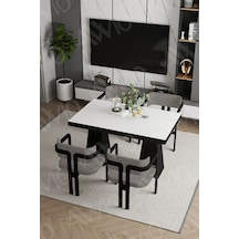 Avvio Pesca Lake Mdf Ayak Tokyo Demonte Sandalye 80x120 Yemek Masası Mutfak Masası 4 Kişilik Beyaz