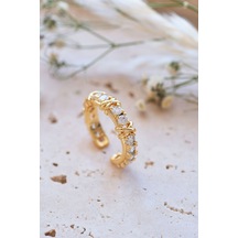 Aurrari Gold Tiffany Xox Zirkon Ayarlanabilir Yüzük