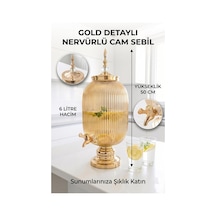 Cam Sebil - Yağlık, Şerbetlik, Sürahi - 6 Litre, 50 Cm-7