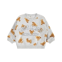 Civil Baby Ayıcık Baskılı 6-18 Ay Sweatshirt - Gri Karmelanj