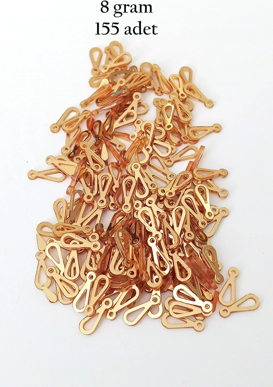 Oya Abiye Bileklik Kolye Pleksi Metalik Plastik Pul Altın Renk 8 Gram 155 Adet - Bnc482