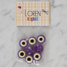 Loren Crafts Mor 8 Li Nazar Boncuğu Düğme - 169