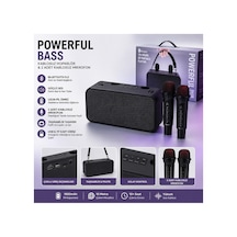 186pro Çift Kablosuz Mikrofonlu Bluetooth Speaker Şarjlı Taşınabilir Kablosuz Hoparlör 20w Party Speaker Hafıza Kartı Ve Usb Girişli Ses Bombası